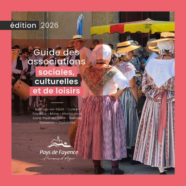 Couverture du guide des associations sociales, culturelles et de loisirs du Pays de Fayence